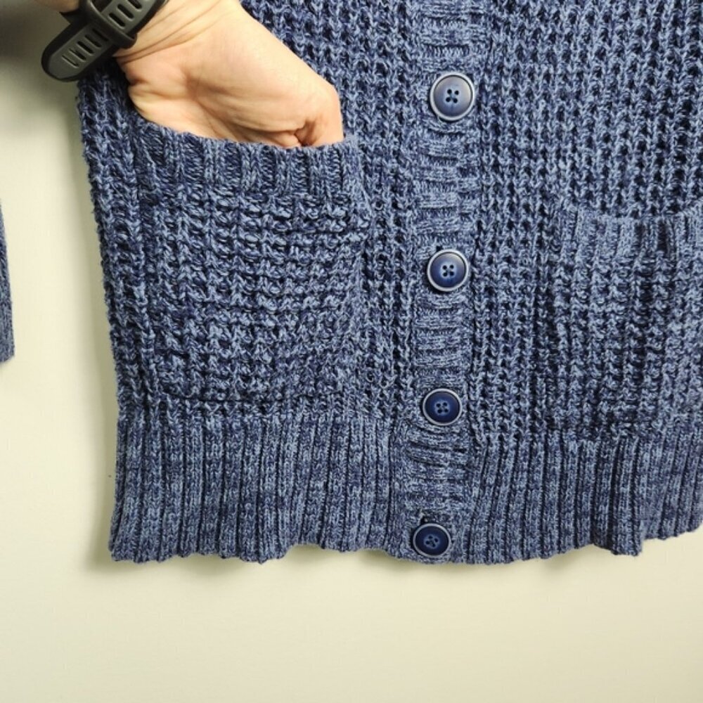 Elena Gilbert ASO Vampire Diaries Blue Chunky Knit Cardigan Sweater Size XL - Picture 4 of 12